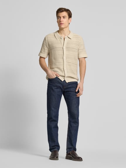 Selected Regular Fit Freizeithemd mit Polokragen Modell 'PALO' Beige 1