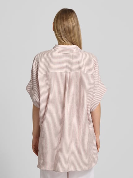 Weekend Max Mara Oversized Leinenbluse mit kurzem Arm Modell 'VERVE' Altrosa 5