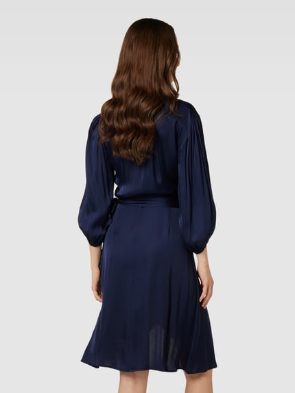 Soaked in Luxury Knielange jurk in wikkellook, model 'Eline' Marineblauw - 5