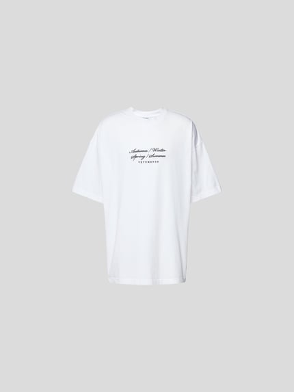 VETEMENTS Oversized T-Shirt mit Rundhalsausschnitt Weiss 2