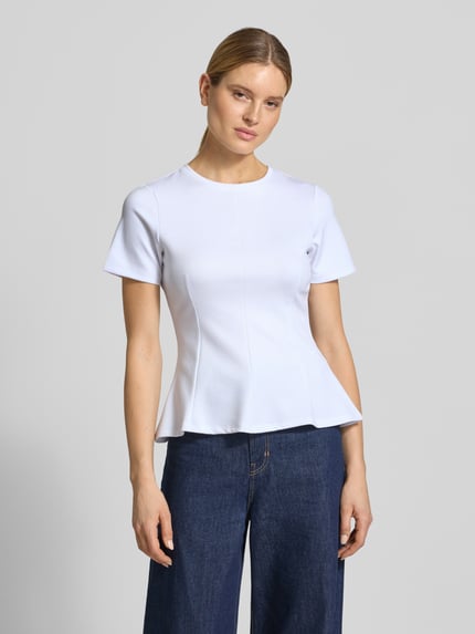 VERO MODA Shaped Fit T-Shirt mit Viskose-Anteil Modell 'ABBY' Weiss 4