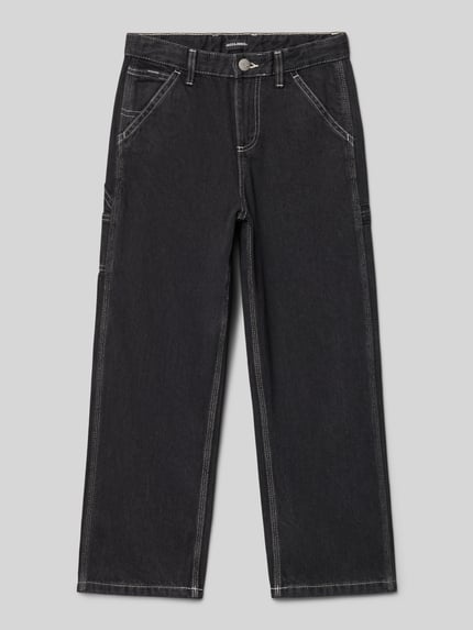 JACK & JONES Wide fit jeans met logopatch, model 'Alex' Zwart - 1