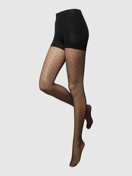 MAGIC Bodyfashion Rajstopy z szortami modelującymi model ‘SEXY DOTS’ Czarny 1