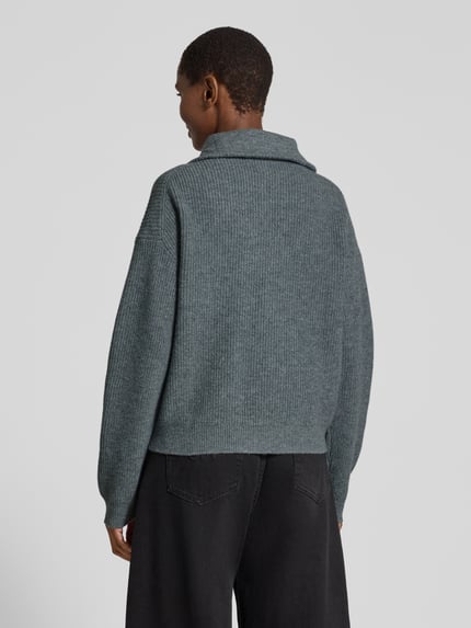 Jake*s Casual Regular Fit Pullover aus reiner Wolle Dunkelgrau Melange 5