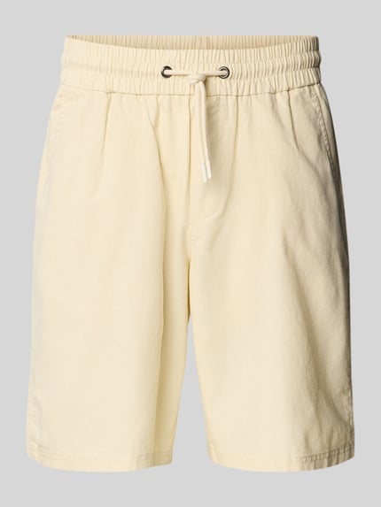 Blend Regular Fit Sweatshorts aus Leinen-Mix Modell 'BAY' Sand 2