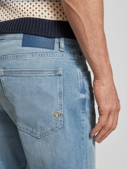 Tom Tailor Slim fit korte jeans van katoenmix, model 'JOSH' Lichtblauw - 3