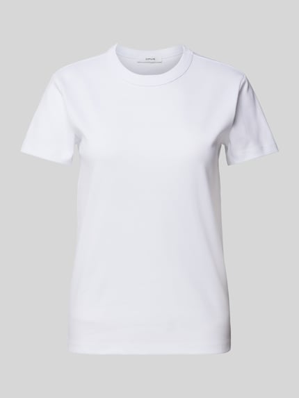 T-Shirt mit geripptem Rundhalsausschnitt Modell 'Samun' Shop The Look MANNEQUINE