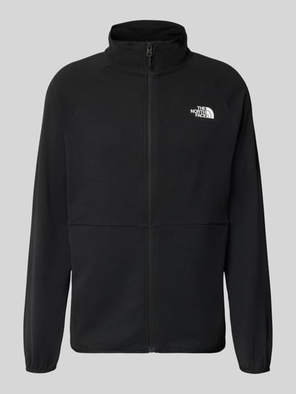 Produktfoto, schwarze Jacke mit Raglanärmeln und Logo-Print Modell 'PACKABLE KECHA' von The North Face, Material-Mix mit Stretch, glatte Struktur