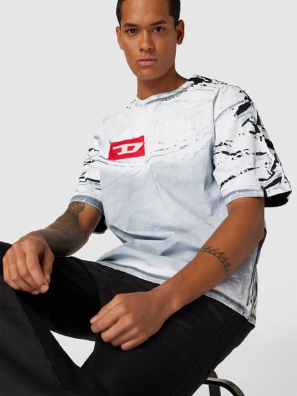 Diesel T-shirt met labeldetail Lichtgrijs - 3