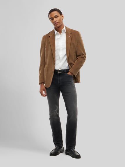 Tommy Hilfiger Slim fit straight jeans van katoenmix model 'DENTON' Antraciet - 1