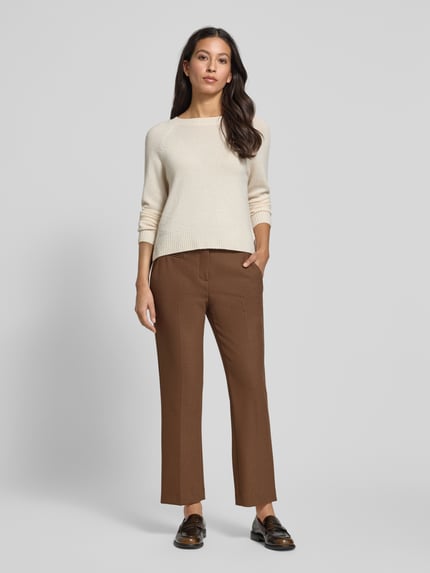 SEDUCTIVE Spodnie materiałowe o skróconym kroju regular fit model ‘MARY’ Koniakowy 1