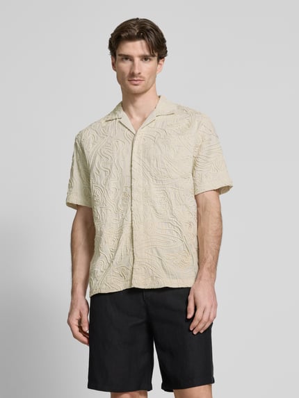 Jake*s Studio Men Regular Fit Freizeithemd aus Baumwoll-Viskose-Mix mit Leinen-Anteil Ecru 4