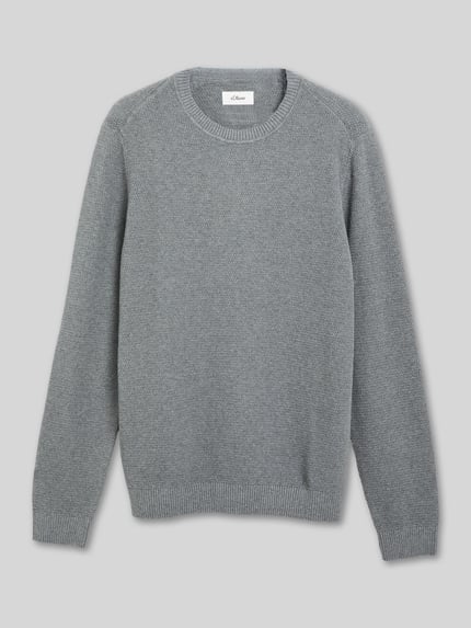 s.Oliver RED LABEL Regular Fit Pullover aus reiner Baumwolle Mittelgrau 2