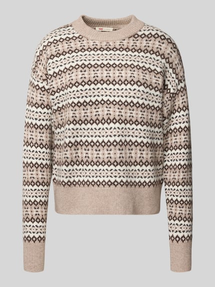 Levi's® Strickpullover aus Woll-Baumwoll-Mix Modell 'INES' Beige 2