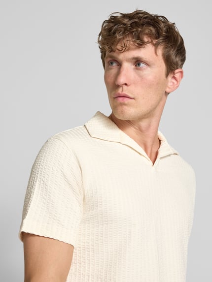 Selected Koszulka polo o kroju regular fit z mieszanki bawełny Złamany biały 3