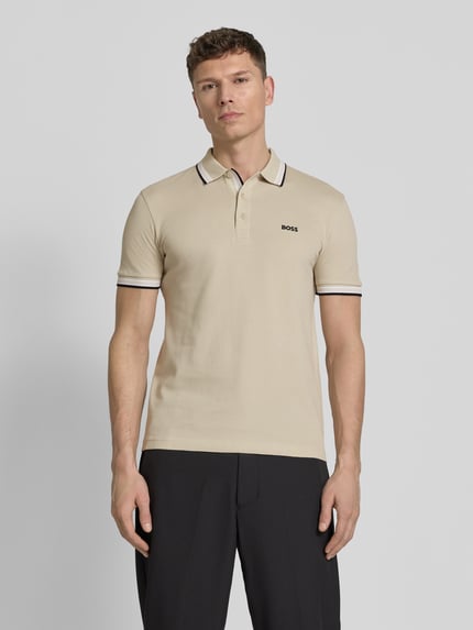 BOSS Green Regular Fit Poloshirt aus reiner Baumwolle Modell 'PADDY' Beige 4