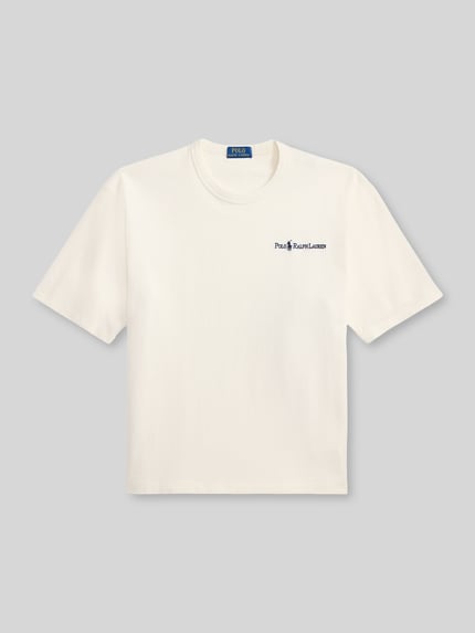 Polo Ralph Lauren Relaxed Fit T-Shirt aus reiner Baumwolle Offwhite 2