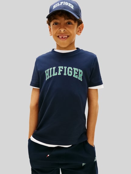 Tommy Hilfiger Kids męski t-shirt o kroju regular fit z czystej bawełny Granatowy 4