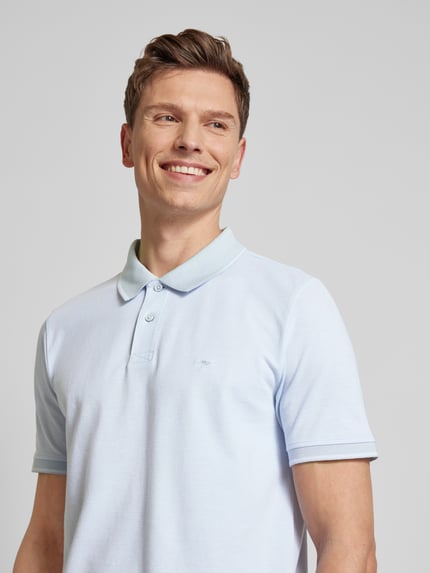 Fynch-Hatton Regular fit poloshirt met logostitching IJsblauw - 3