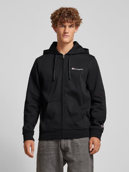 Champion Sweatjacke mit Label-Stitching Black 4