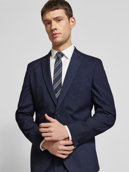 s.Oliver BLACK LABEL 2-knoops colbert met reverskraag, model 'Pure' Blauw - 3