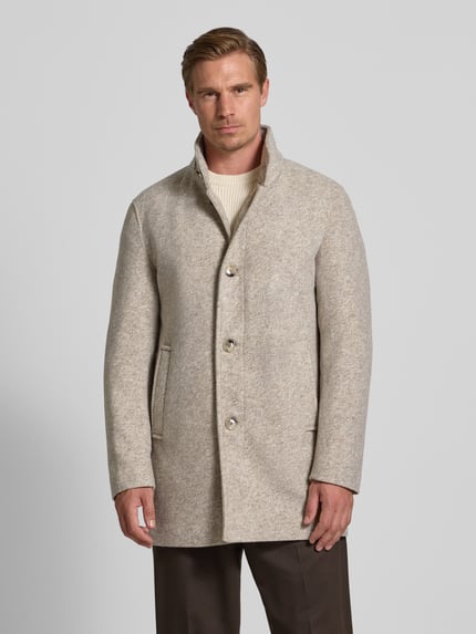 Strellson Regular Fit Mantel mit Woll-Anteil Modell '11 FYNN' Beige 4