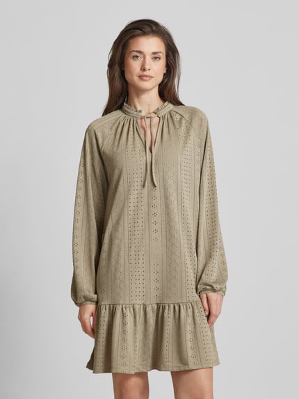 VERO MODA Knielange jurk met pailletten, model 'BILLI' Rietgroen - 4