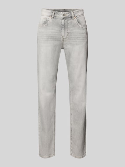 Produktfoto, Straight Fit Jeans aus Baumwoll-Mix Modell 'CASH' von Pepe Jeans in hellgrauer Denim-Optik mit 5-Pocket-Design und Mid Waist.