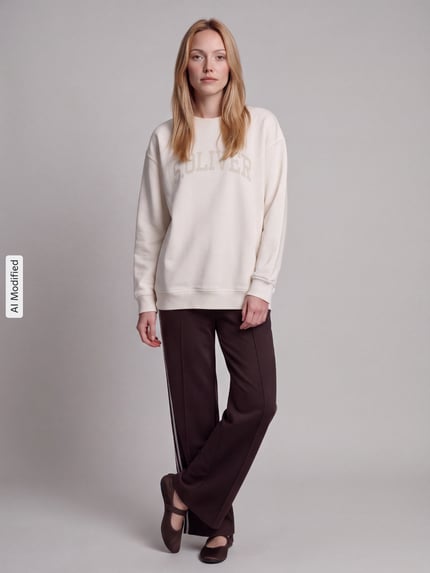 s.Oliver RED LABEL Relaxed Fit Sweatshirt aus Baumwoll-Mix - s.Oliver x Heidi Klum Ecru 1