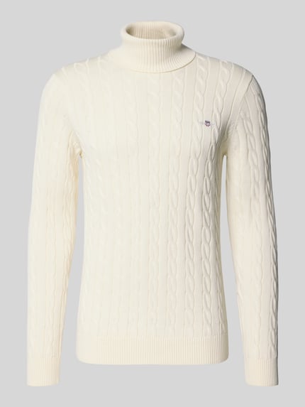 Rollkragenpullover mit Logo-Detail Shop The Look MANNEQUINE