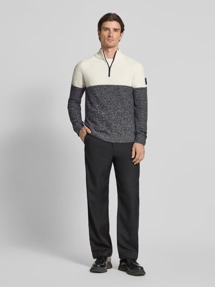 Tom Tailor Denim Regular Fit Troyer mit Raglanärmeln Offwhite 1