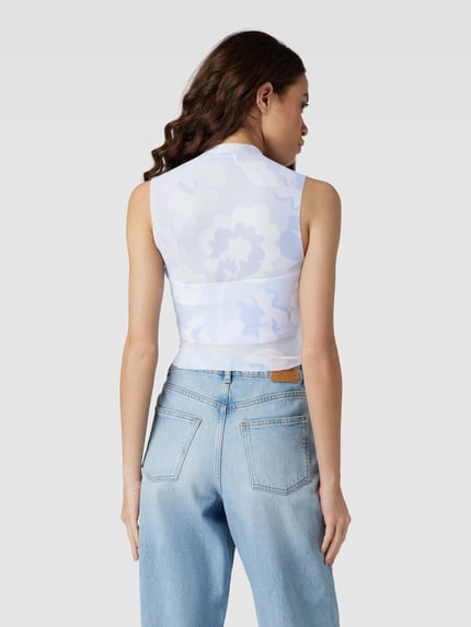 REVIEW Mesh Top mit STAR Print Violett 5