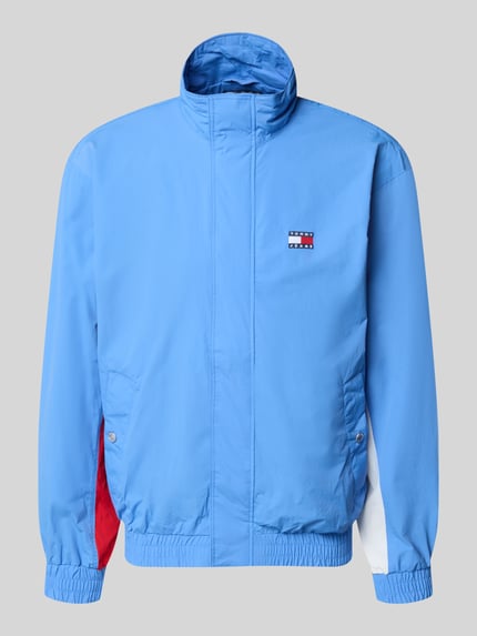 Produktfoto, Regular Fit Blouson mit Logo-Stitching von Tommy Hilfiger in Hellblau mit Logo-Applikation, elastische Bündchen, Satin-Optik