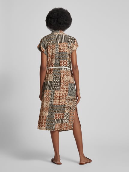 Apricot Midikleid mit Allover-Print Black 5