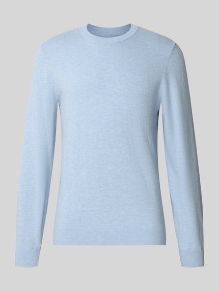 Strickpullover aus Baumwoll-Kaschmir-Mix mit Rundhalsausschnitt Shop The Look MANNEQUINE