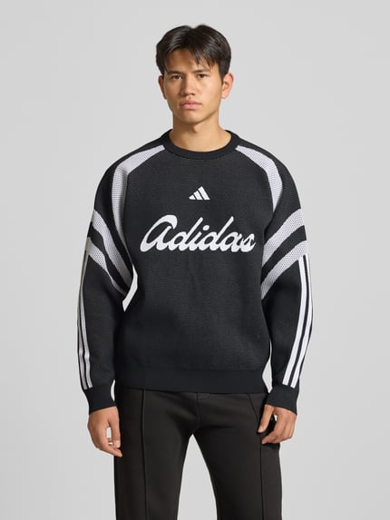 adidas Sportswear Pullover met grote logo-opschrift Zwart - 4