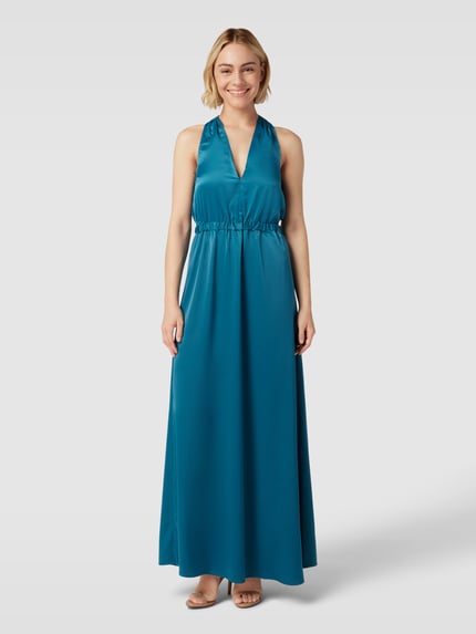 YAS Maxi-jurk met halter, model 'ATHENA' Turquoise - 4