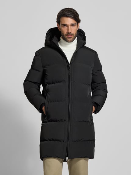 NAUTGÅRD Mantel mit Kapuze und Label-Patch Black 4