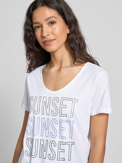 Milano Italy T-shirt met strass-steentjes Offwhite - 3