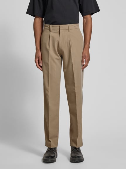 JACK & JONES Premium Loose fit stoffen broek met plooi aan de taille model 'KARL' Beige - 4