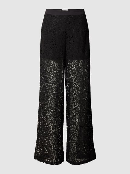 OBJECT Stoffen broek in semi-transparant design Zwart - 2