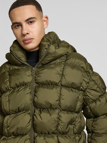 Low Lights Studios Steppjacke mit Kapuze Modell 'CUBIC SPHERE' Oliv 3
