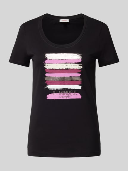 s.Oliver RED LABEL T-Shirt mit Statement-Print Black 2