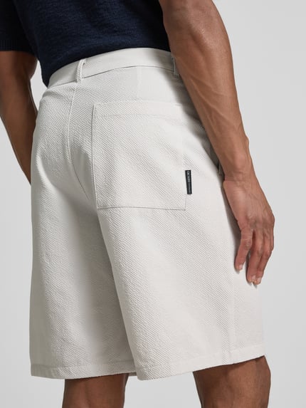 Tom Tailor Denim Loose fit korte broek in crêpelook Lichtgrijs - 3