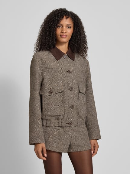 Jake*s Studio Woman Jacke mit Umlegekragen und Pattentaschen Dunkelbraun 4