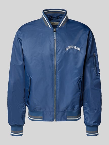 Calvin Klein Jeans Regular Fit College-Jacke mit Label Stitching Marine 2
