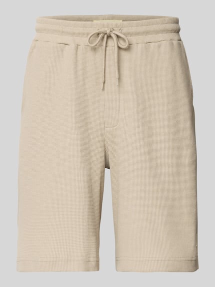 WOODBIRD Straight Leg Shorts mit Strukturmuster Modell 'Ben' Taupe 2