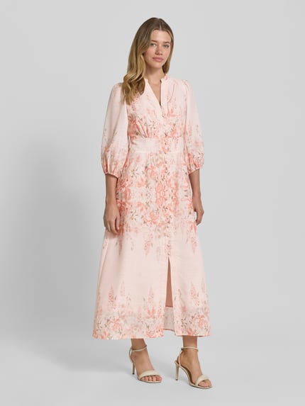 Neo Noir Maxikleid mit Serafinokragen Modell 'Stellar' Rose 1