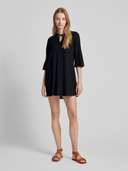 VERO MODA Tunikakleid aus Viskose-Leinen-Mix Modell 'MYMILO' Black 1