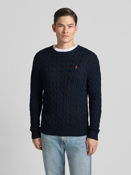 Polo Ralph Lauren Gebreide pullover met labelstitching Marineblauw - 4